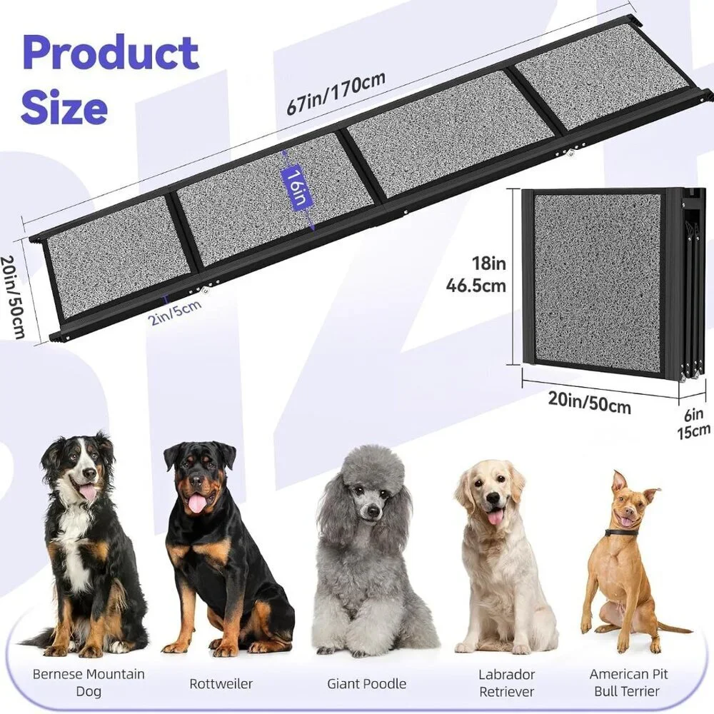 67''L & 20''W Portable Dog Ramp for Car